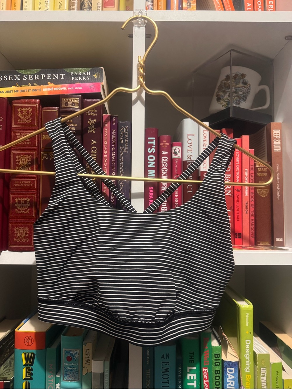 lululemon athletica Black & White Striped Sports Bra